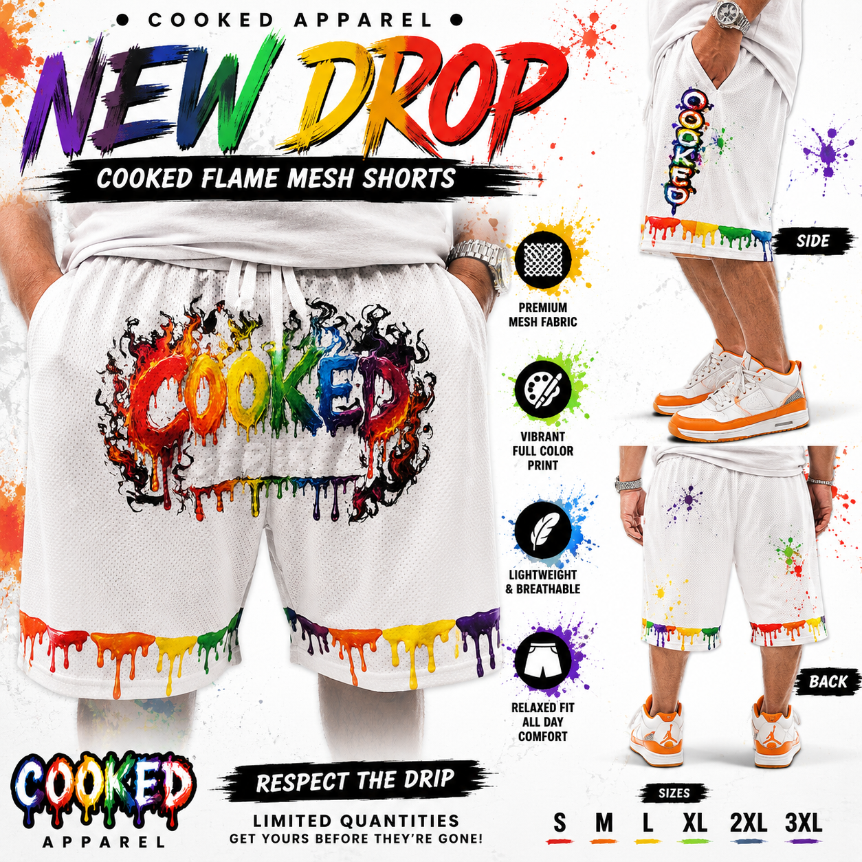 Cooked Mesh Drippy Shorts
